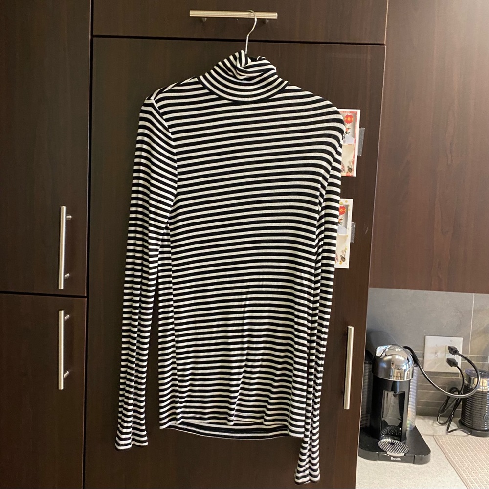 Long sleeve striped turtle neck